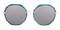 Zora Cyan/Silver mirror-coating Round TR90 Sunglasses