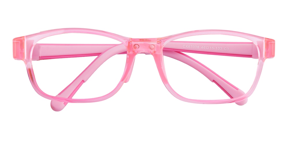 Doris Pink Rectangle Silica-gel Eyeglasses