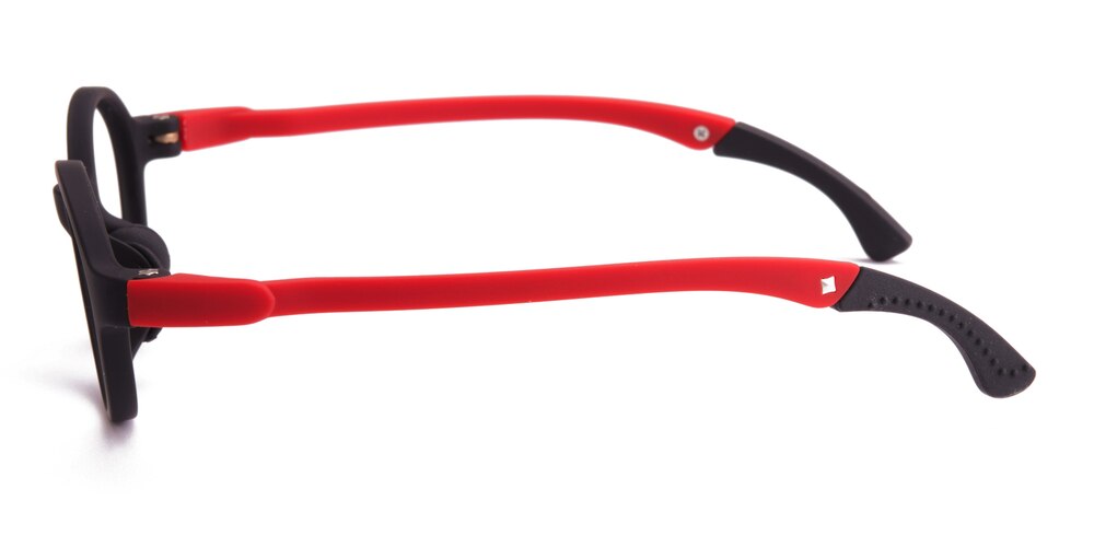 Buzz Black/Red Oval Silica-gel Eyeglasses