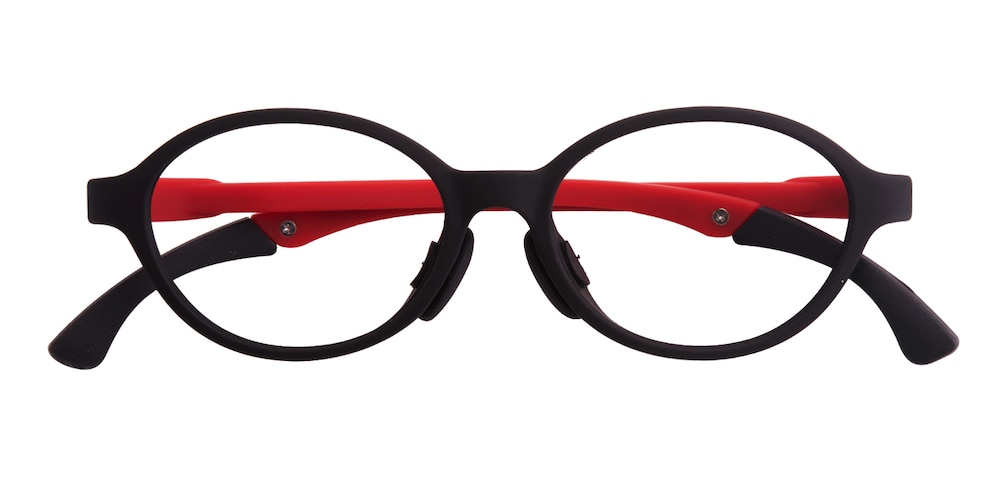 Buzz Black/Red Oval Silica-gel Eyeglasses
