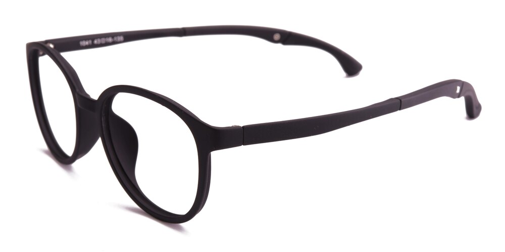 Christine Black Round Silica-gel Eyeglasses