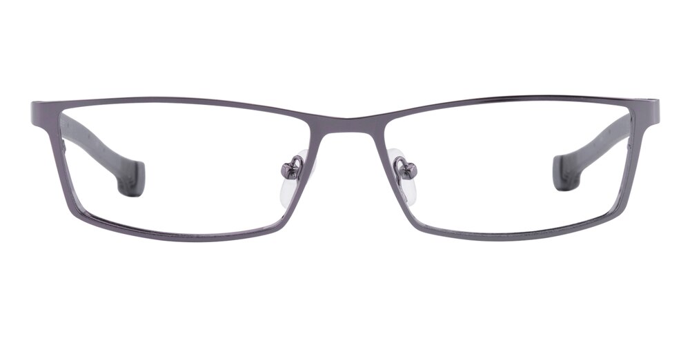 Zachary Gunmetal Rectangle Metal Eyeglasses