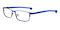 Zachary Blue Rectangle Metal Eyeglasses