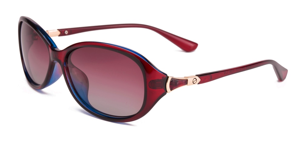Melissa Red Oval Plastic Sunglasses