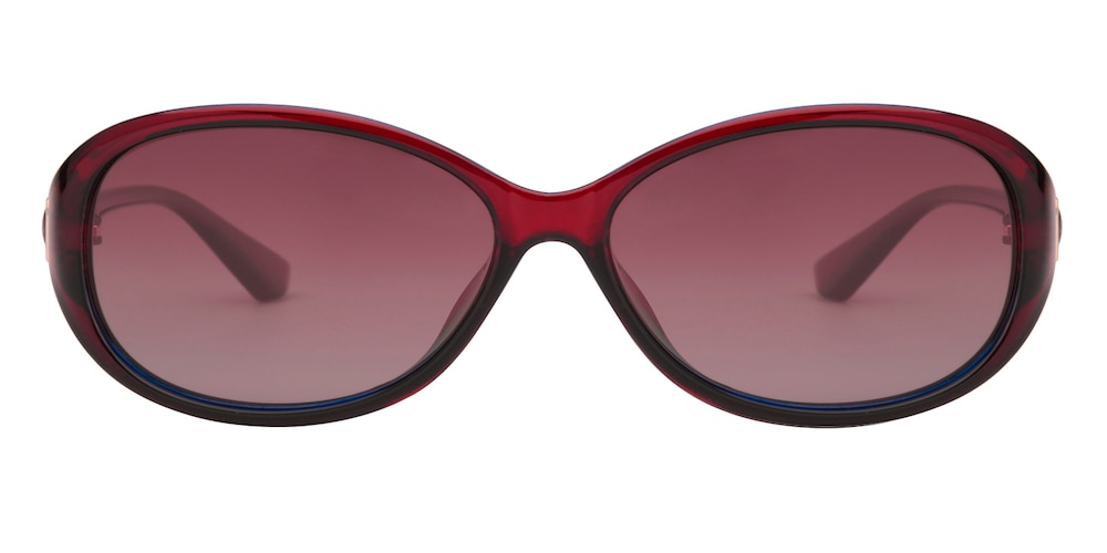 Melissa Red Oval Plastic Sunglasses