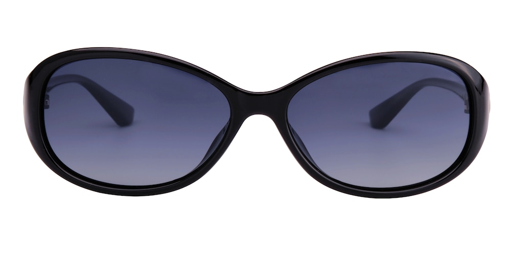 Melissa Black Oval Plastic Sunglasses