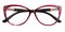 Jean Red Cat Eye Plastic Eyeglasses