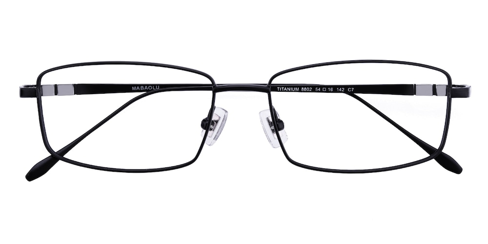 Jeff Black Rectangle Titanium Eyeglasses