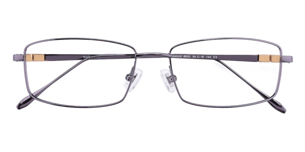 Jeff Gunmetal Rectangle Titanium Eyeglasses