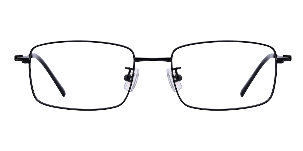 Olaf Black Rectangle Titanium Eyeglasses