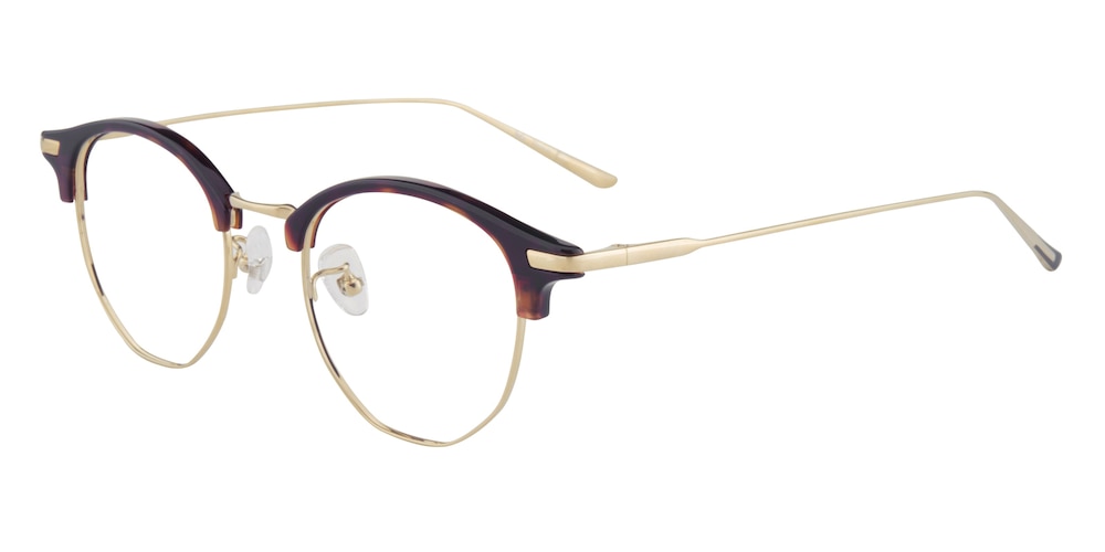 Baron Tortoise/Golden Round Titanium Eyeglasses