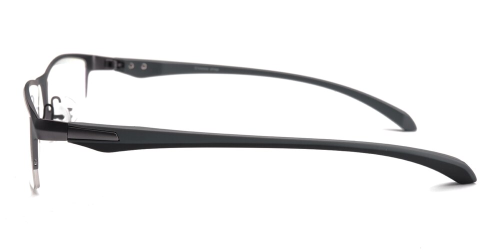 Martin Gunmetal Rectangle Metal Eyeglasses