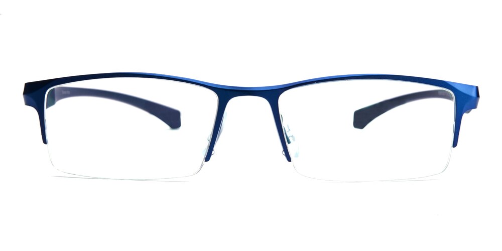 Martin Blue Rectangle Metal Eyeglasses