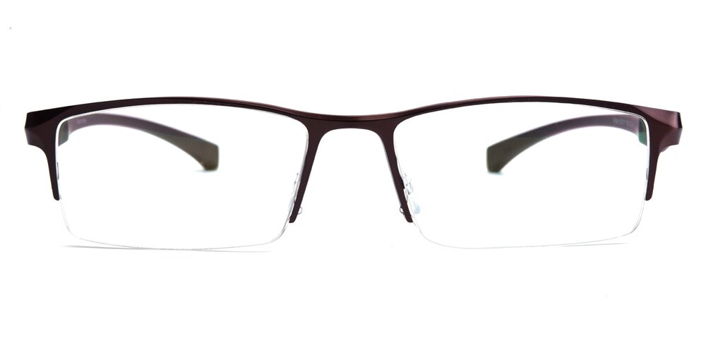 Martin Brown Rectangle Metal Eyeglasses