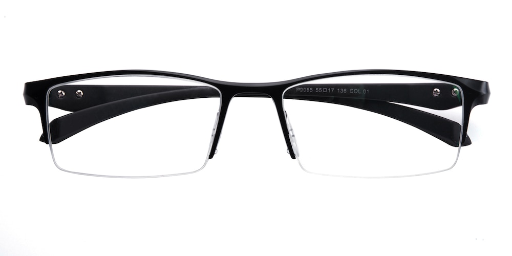 Martin Black Rectangle Metal Eyeglasses
