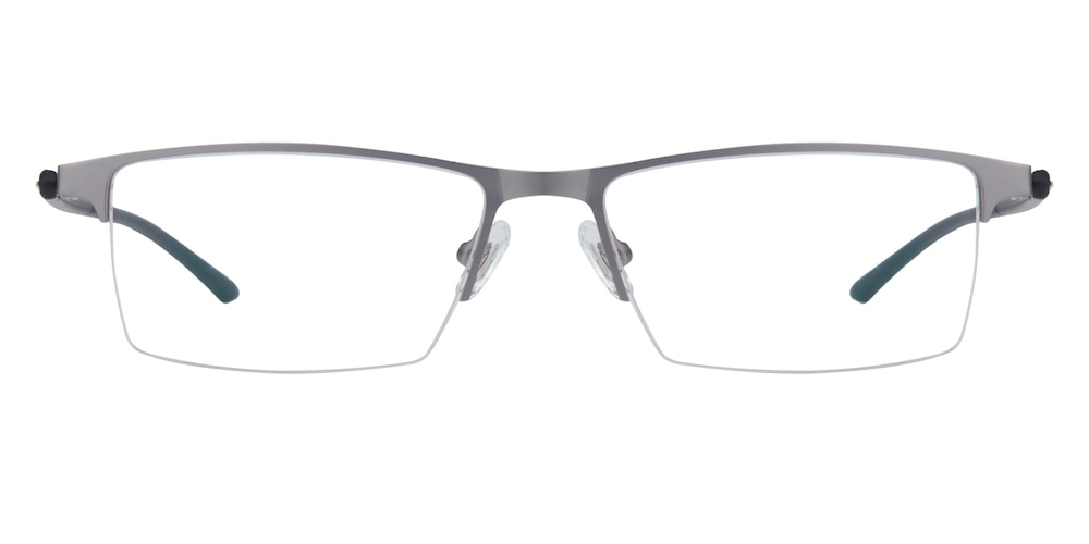 Darren Gunmetal Rectangle Metal Eyeglasses