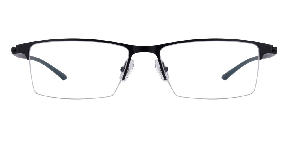 Darren Black Rectangle Metal Eyeglasses