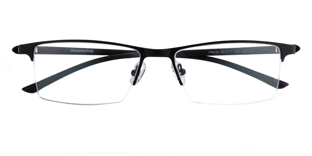 Darren Black Rectangle Metal Eyeglasses