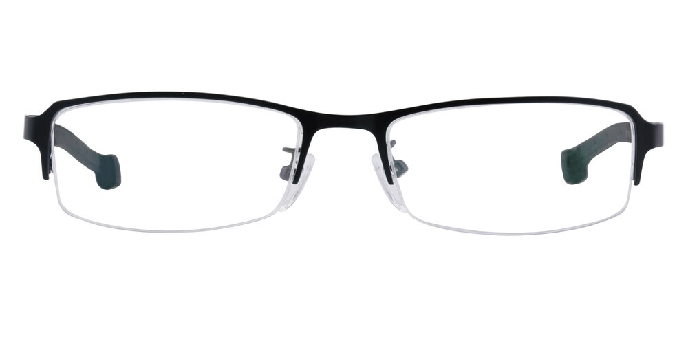 Bruce Black Rectangle Metal Eyeglasses
