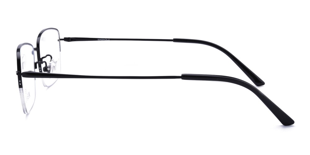 Clarence Black Rectangle Titanium Eyeglasses