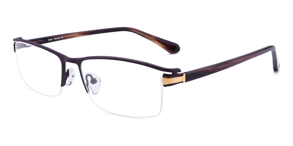 Gilbert Brown Rectangle Titanium Eyeglasses