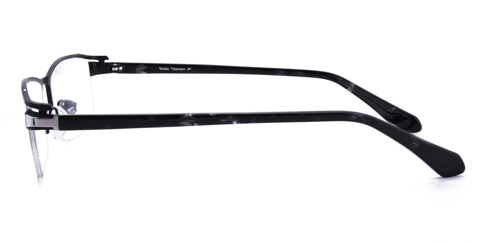 Gilbert Black Rectangle Titanium Eyeglasses