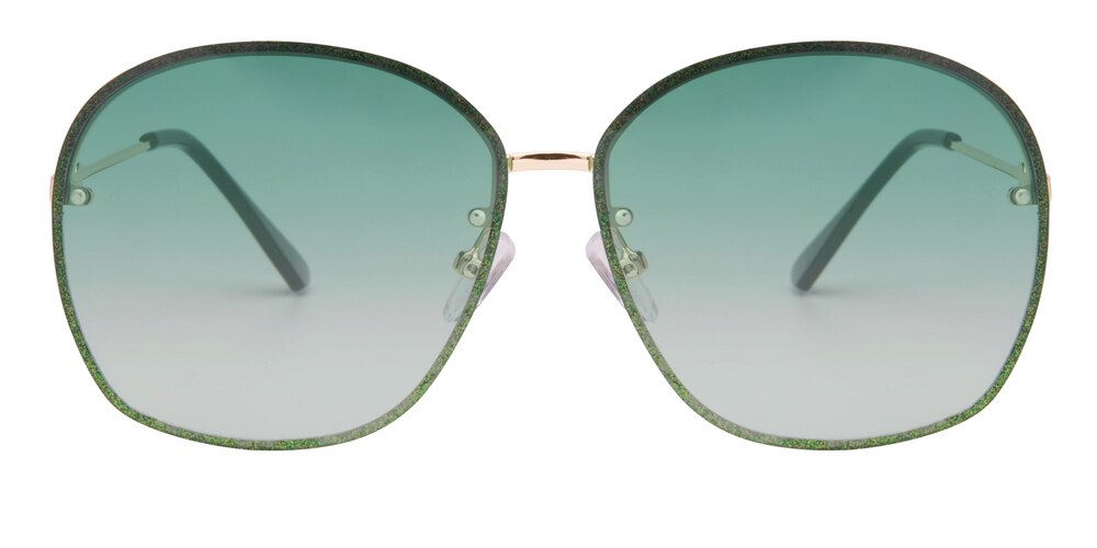 Prima Green Classic Wayframe Metal Sunglasses