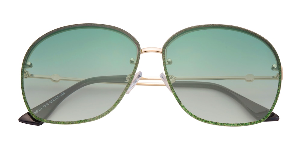 Prima Green Classic Wayframe Metal Sunglasses