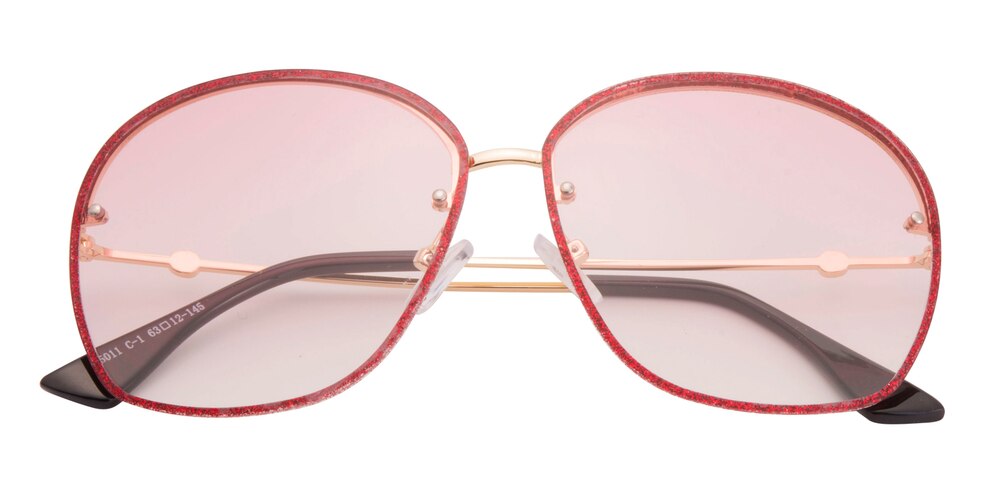 Prima Red Classic Wayframe Metal Sunglasses