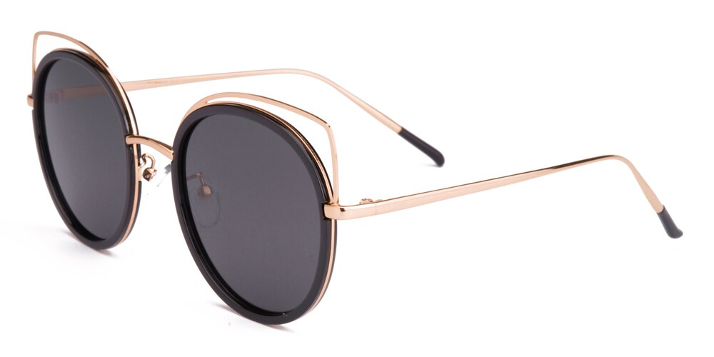 Trista Black Round TR90 Sunglasses