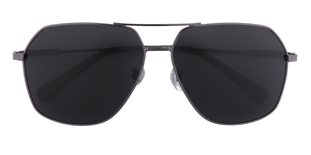 Peter Gunmetal Aviator Metal Sunglasses