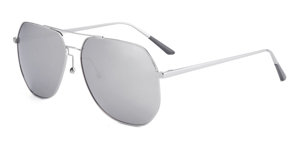 Howard Silver/Silver mirror-coating Aviator Metal Sunglasses
