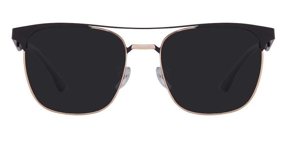 Abner Black/Golden Aviator Metal Sunglasses
