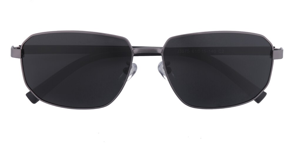 Andrew Gunmetal Rectangle Metal Sunglasses