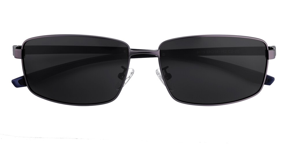 Irving Gunmetal Rectangle Metal Sunglasses
