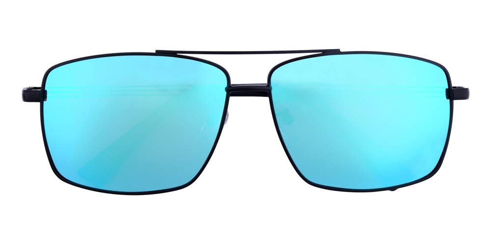Vancouver Black/Blue mirror-coating Aviator Metal Sunglasses