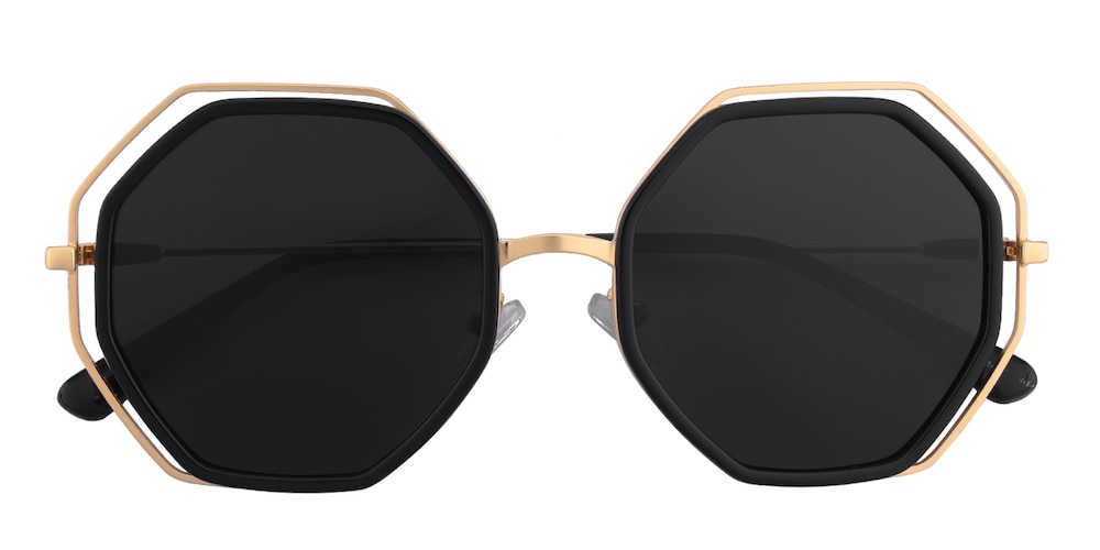 Plano Black Polygon TR90 Sunglasses