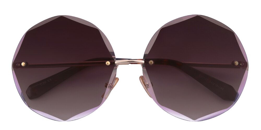 Austin Purple Polygon Metal Sunglasses