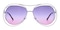 SaultSteMarie Silver Aviator Metal Sunglasses