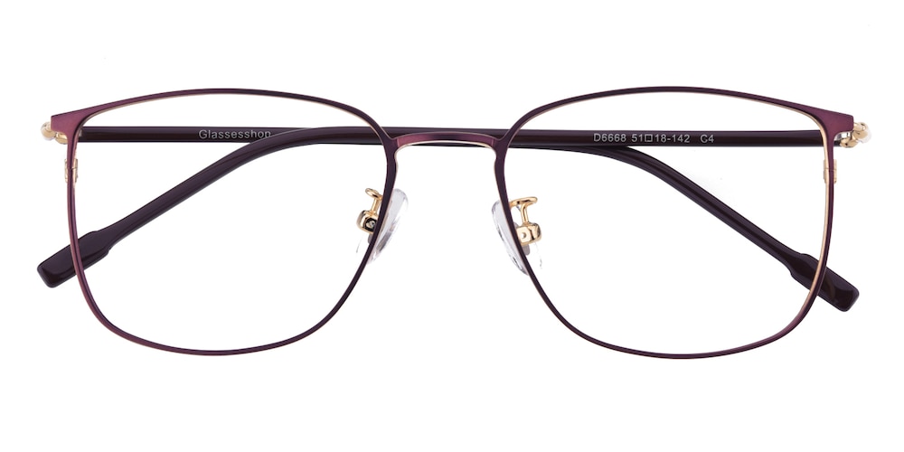 Rall Brown/Golden Square Metal Eyeglasses