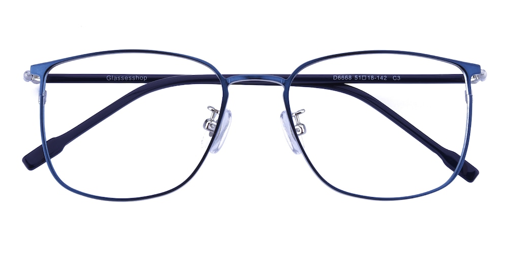 Rall Blue Square Metal Eyeglasses