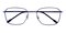 Rolando Blue/Silver Polygon Metal Eyeglasses