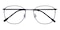 Dalma Black/Silver Oval Metal Eyeglasses