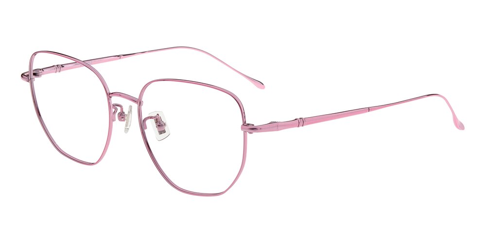 Johnson Pink Polygon Titanium Eyeglasses