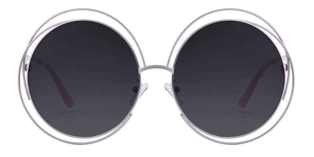 Lewis Silver Round Metal Sunglasses