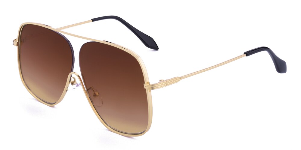 Iggy Golden Square Metal Sunglasses