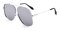 Iggy Silver/Silver mirror-coating Square Metal Sunglasses
