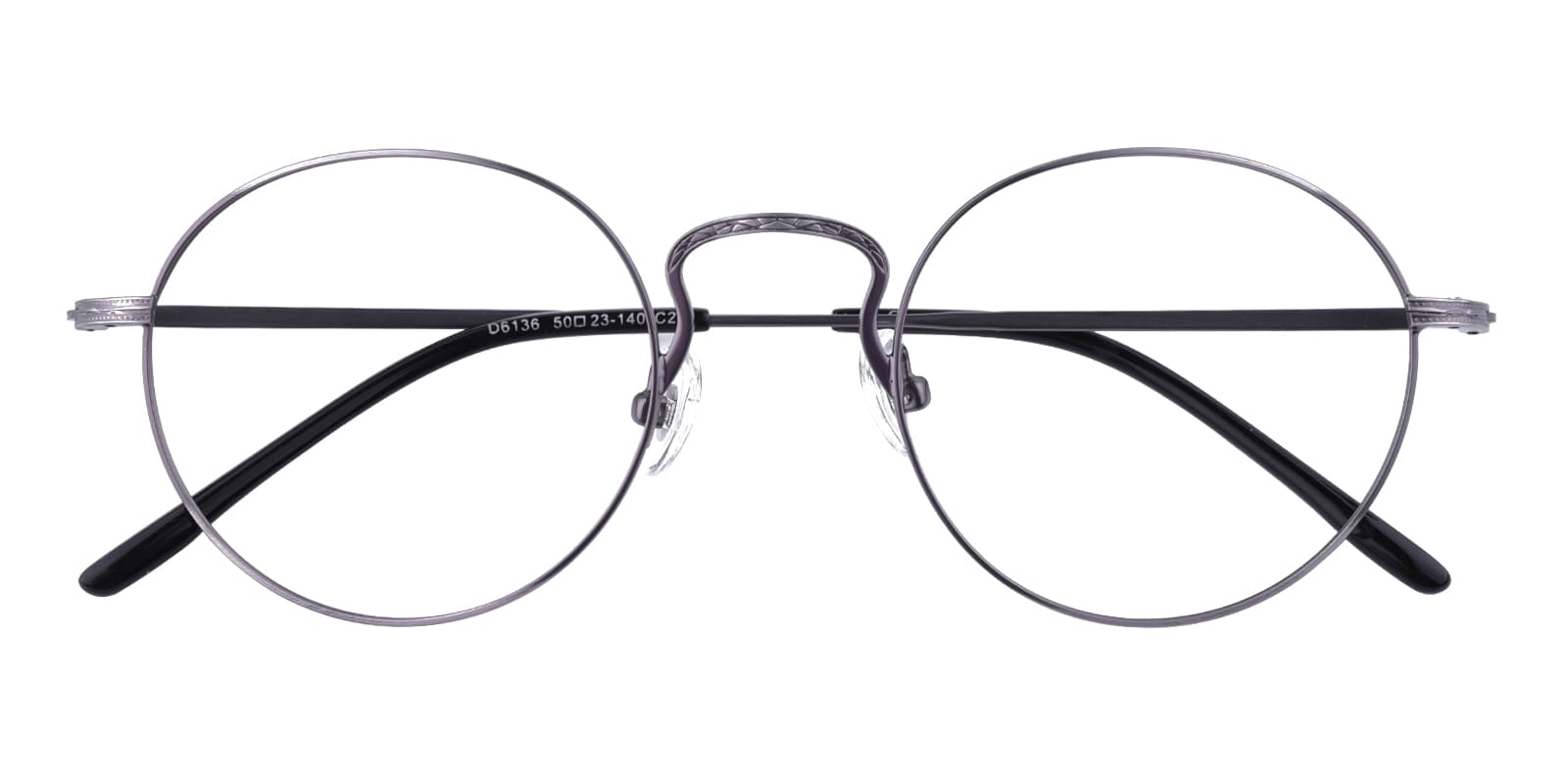 Round Eyeglasses, Full Frame Gunmetal Metal - FM1178