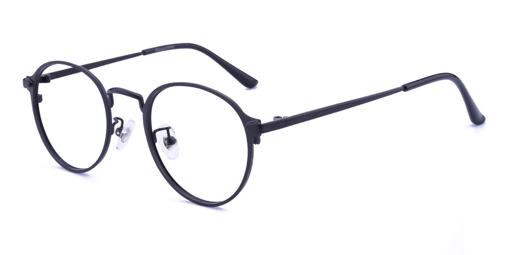 Kristol Black Round Metal Eyeglasses