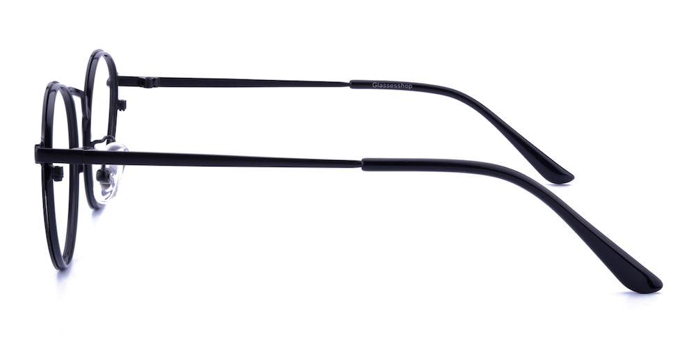 Kristol Black Round Metal Eyeglasses